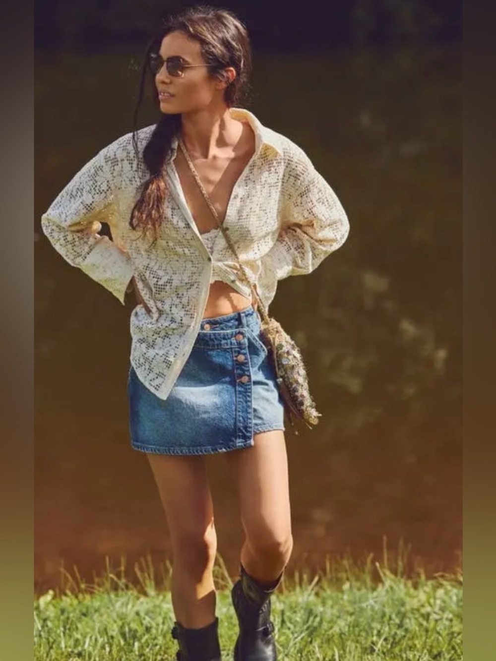 NWT Free People Wynne Denim Skirt